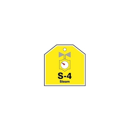 Accuform Energy Source ID Tag, S-4 STEAM, 2.5in x 2.5in, Adhesive Dura-Poly, 5PK TDJ104XVM